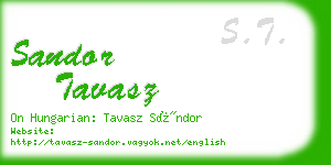 sandor tavasz business card